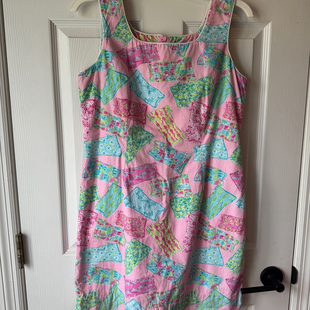 Lilly Pulitzer Pink Shift Dress - size 10 (fits like 6/8) white label